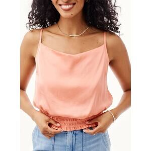 Bella Dahl Sunlit Coral Pink Smocked Cami Medium Boho Festival Chic NWT
